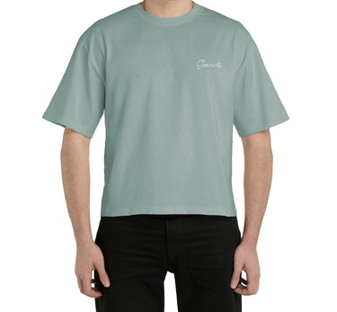 GW Sports Grey Basic Boxy Tee with Embroidery