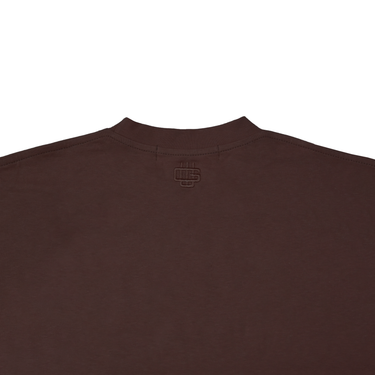 GW Mocha Brown Basic Boxy Tee with Embroidery